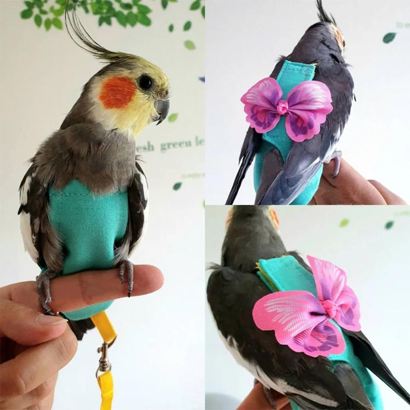 1 PCS Parrot Bird Diapers with Harness Leash Flight Clothes Suit ...