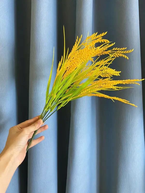 Lúa Tài Lộc (Có Bình), 28 Nhánh Lúa + 1 Bình Túi Tiền Chất Liệu Nhựa Cứng, Cắm Sẵn, Cao 38cm, Trang Trí Ban Thời Thần Tài, Decor Quầy Thu Ngân 3