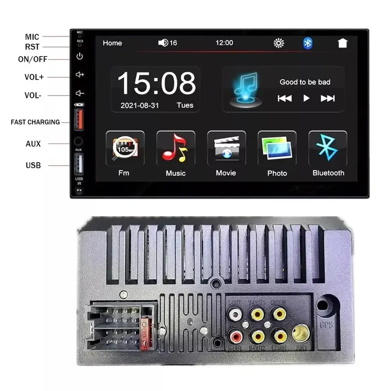 7 Inci Head Unit 7020 Universal 2 Din Mobil Audio Player Layar Sentuh Stereo Mobil MP5 Player Bluetooth Touchscreen Mobil MP5 Multimedia Player Layar Sentuh Stereo HD Dengan TV Dukungan Bluetooth Radio FM/USB/Kartu TF Fungsi Car 4
