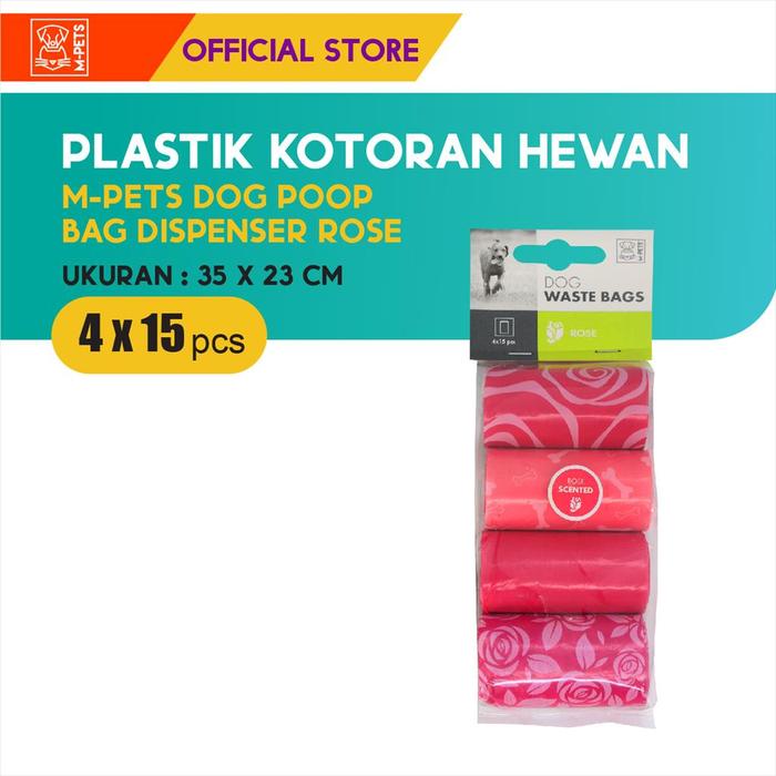 Gambar M-Pets Dog Poop Bag Dispenser Rose 4x15 Pcs / Plastik Kotoran Hewan dari M-Pets Volk Pets Indonesia Kota Tangerang Tokopedia