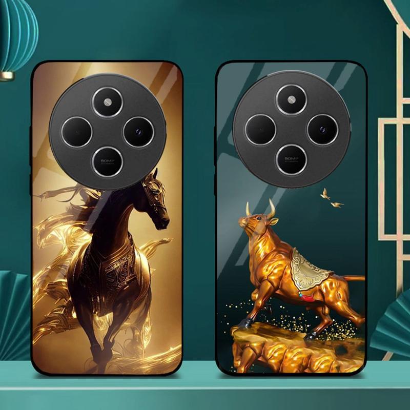 Ốp Lưng cho XIAOMI REDMI 14C Mặt lưng kính cao cấp, thiết kế độc quyền 12 con giáp chiến binh