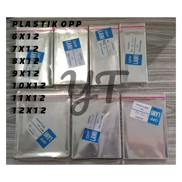 Plastik OPP Rekat seal - plastik rekatan bungkus kue - plastik souvenir - 5X12 6x12 7x12 8x12 9x12 10x12 11x12 12x12 roti