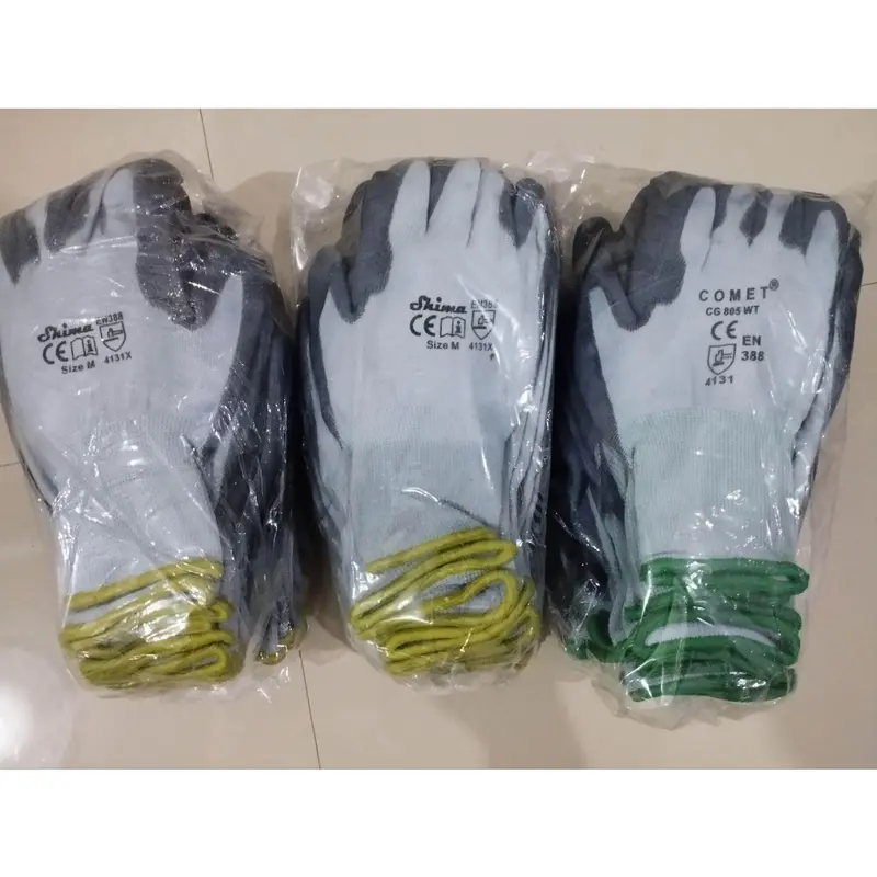 COD SARUNG TANGAN SAFETY LAPIS KARET ABU-ABU LUSINAN Sarung Tangan 0