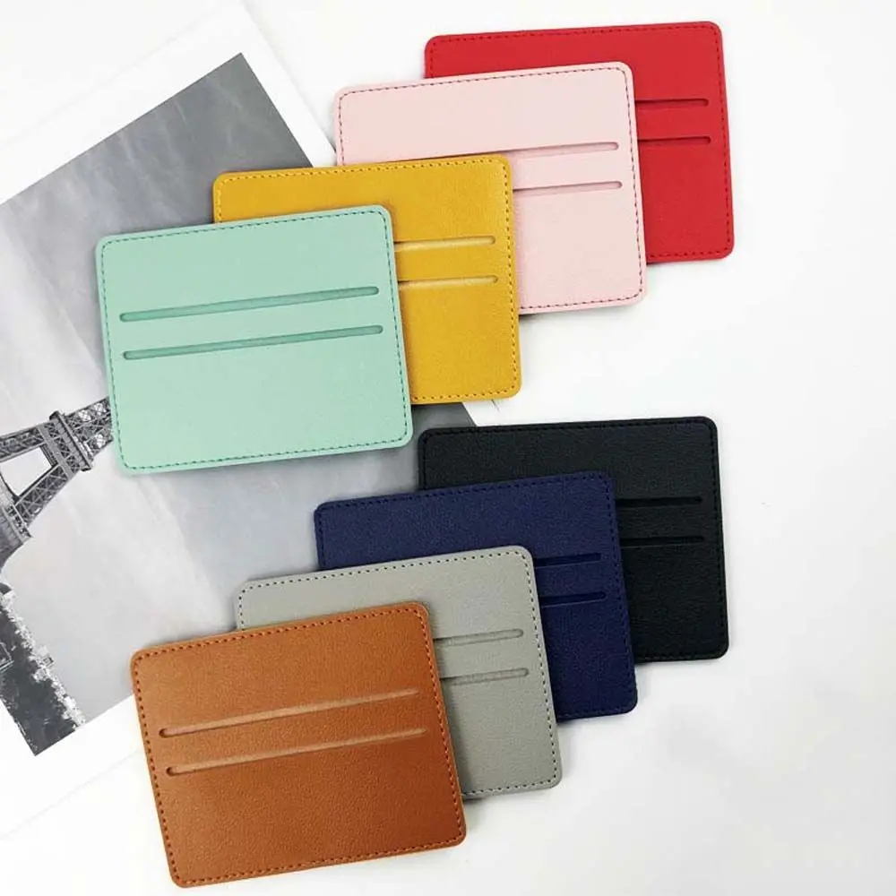 Men Women Credit ID Card Bank Card PU Leather Slim Card Holder Business Wallet Bank Card Bag Coin Pouch