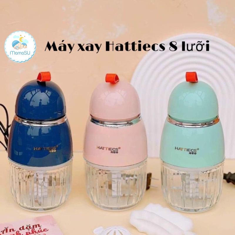  Máy Xay Cầm Tay Đa Năng Hattiecs Cho Bé Ăn Dặm Bản Cao Cấp 8 Lưỡi Dao Xay Thực Phẩm Rau Củ Thịt Cá Sinh Tố Cho Gia Đình 