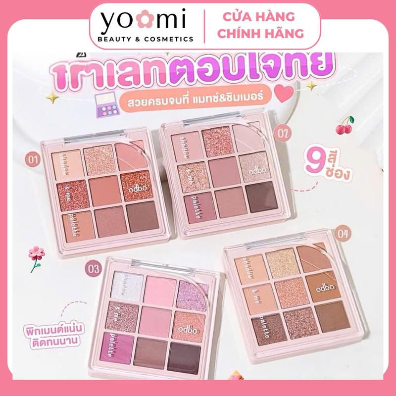 [ODBO] Bảng Phấn Mắt  9 Ô Màu Lì Và Ánh Nhũ OD2014 Hàng Chuẩn Nội Địa Thái Lâu Trôi BềnLì Trang Điểm Cosmetic Mỹ Phẩm Nữ odbo shadow Women bảng mắt  dasique bảng  mắt joocyee 12 blush  crunch bảng  mắt odbo 8 bảng  mắt phấn  mắt hồng tím