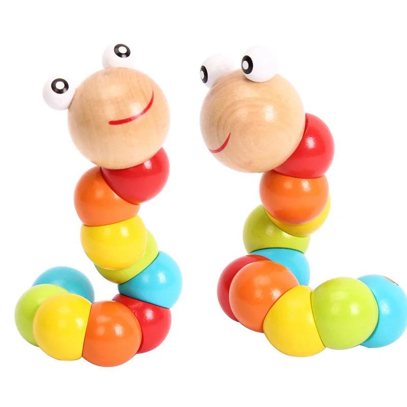 Product Introduction of Montessori Educational Toys Fun Wooden Toys Bugs Eating Fruit Apple Pear Early Education Teaching Aid Toys Gift 19