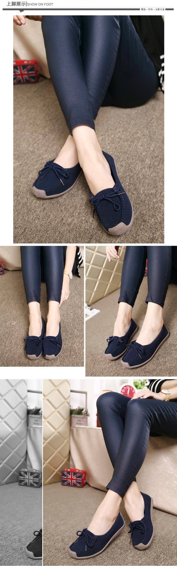 Product Introduction of Large Size 35-43 Flat Loafers Women's Shoes Non-Slip Genuine Leather Snail Shoes Mom Shoes 9