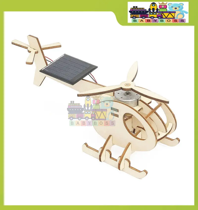 Bộ Đồ Chơi Khoa Học Tự Làm, Đồ Chơi Lắp Ghép STEM, Đồ Chơi Gỗ Cao Cấp Khoa Học Tự Làm DIY Wood Steam Máy Bay Trực Thăng Năng Lượng Mặt Trời
