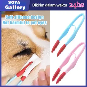 Sikat Pembersih Mata Anjing Kucing Tear Stain Remover Soft Brush Silikon Pembersih Mata dengan Desain Lembut untuk Kucing dan Anjing