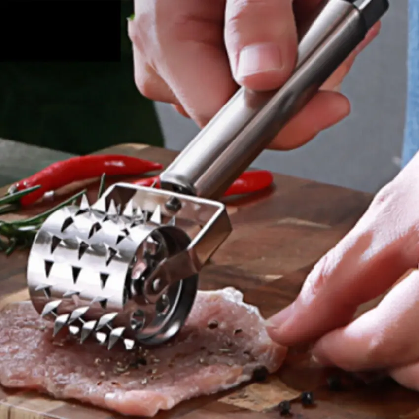 Meat Tenderizer- Stainless Steel Meat Tenderizer Roller Rolling Hammer for Steak Chicken Pork Beef
