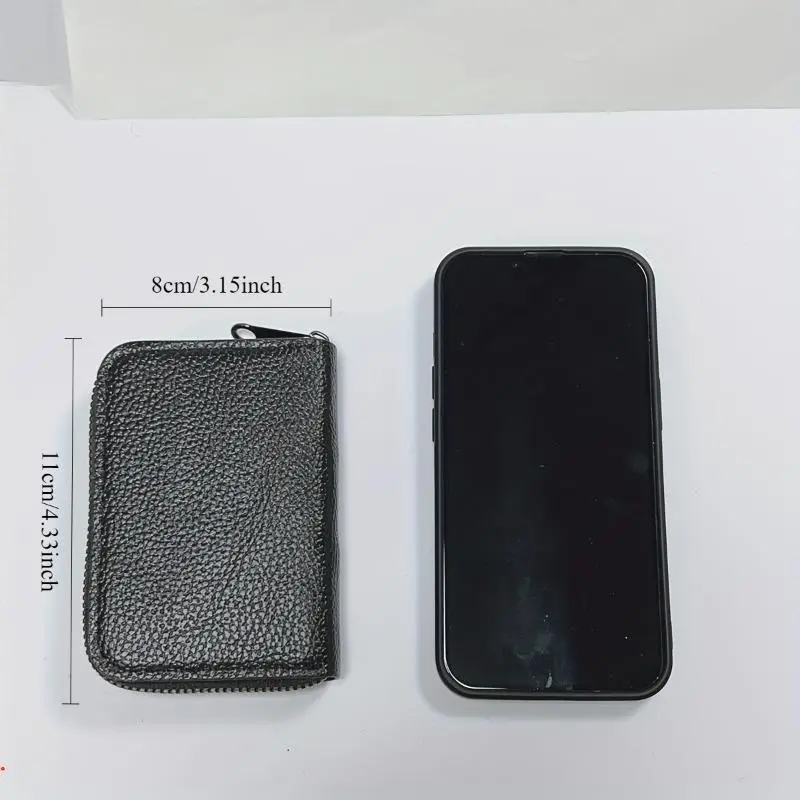 Fashionable Zipper Wallet with Card Slot, Casual Style PU Leather Proofing Clips, Desk Organizer for Home & Office & School 1