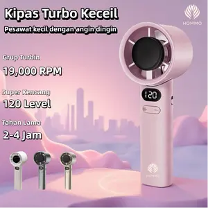 Hommo Kipas Turbo Mini Kecil Genggam Angin Senyap 20dB USB Portable Tahan Lama 2-4 Jam Lipat Gantungan FB01