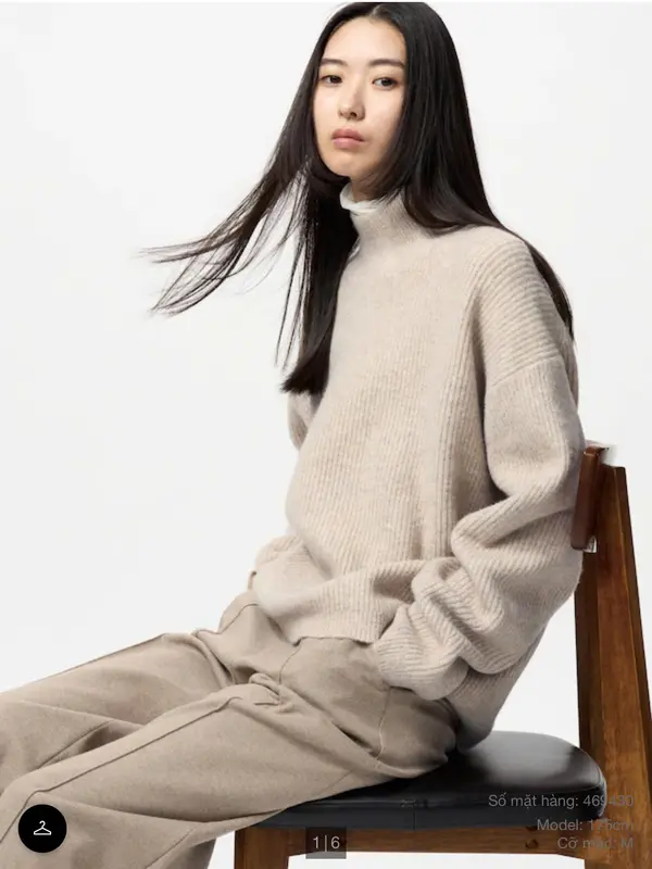 Áo len souffle cổ cao Uni Japan chất liệu mỏng nhẹ không gây ngứa Women Top 2