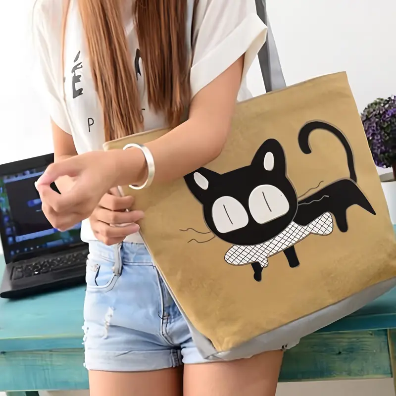 Tote Bag Wanita Resleting Semi Kanvas Model Felix (COD) Totebag 0