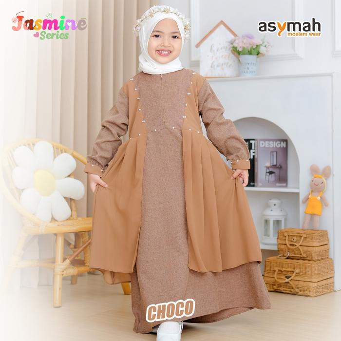 Promo [LIMITED EDITION] GAMIS ANAK KATUN JASMINE SERIES WARNA CHOCO BY ...