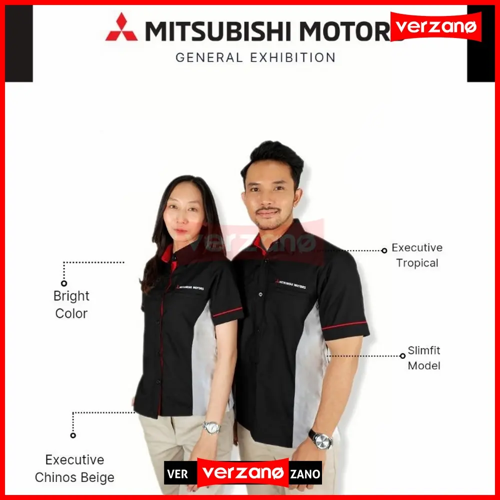 Baju Seragam Pria Kantor Kemeja Kantor Formal Casual Kemeja Seragam Kerja Mitsubishi  Dealer Showroom SPG SPB Mitsubishi Staff Officer