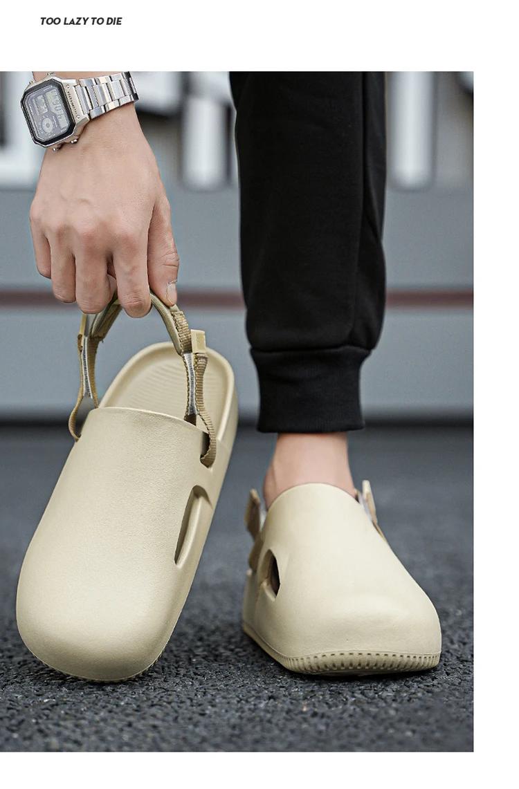 Product Introduction of Summer Men Platform Slippers Casual Outdoor Sandals EVA Slides Flip-Flops Beach Sandals Garden Shoes Comfortable Slippers Male 34