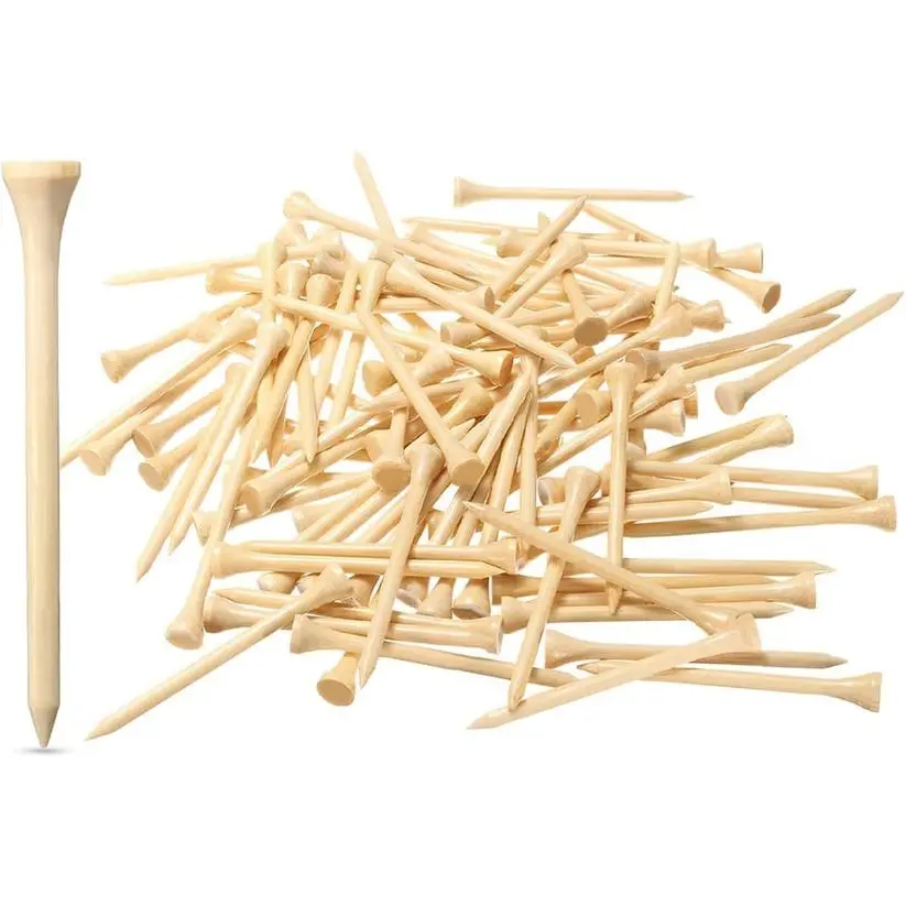 Bamboo Golf Tee, 50pcs/set Durable Golf Tee, Golf Training Tee, Golf Accessories for Practice & Competition