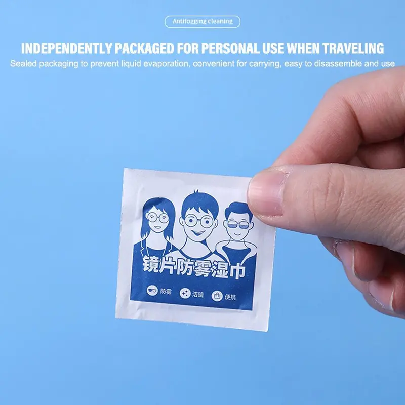 Khăn Lau Chống Sương Mù, 100 Chiếc, Dùng Một Lần, Làm Sạch Ống Kính Kính Mắt Vải Màn Hình Giấy Kính I9C5, Hàng Có Sẵn 4