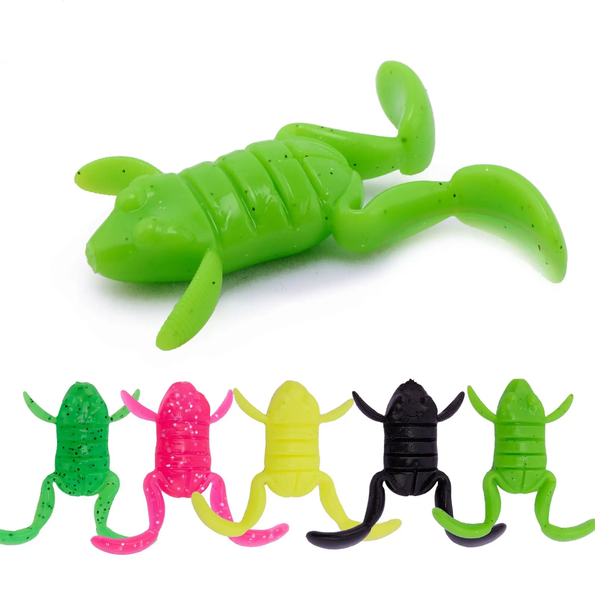 Umpan Palsu Katak Kaki Tendangan, Sistem Permukaan Air, Umpan Luya Baharu, Katak Tiruan Tinggi, Umpan Lembut, Sesuai untuk Katak Air Tendangan, 5g / 10g Outdoor tali    katak aquatackle  gewang fishing lure Bait soft  frog  casting  1  box gewang  murah