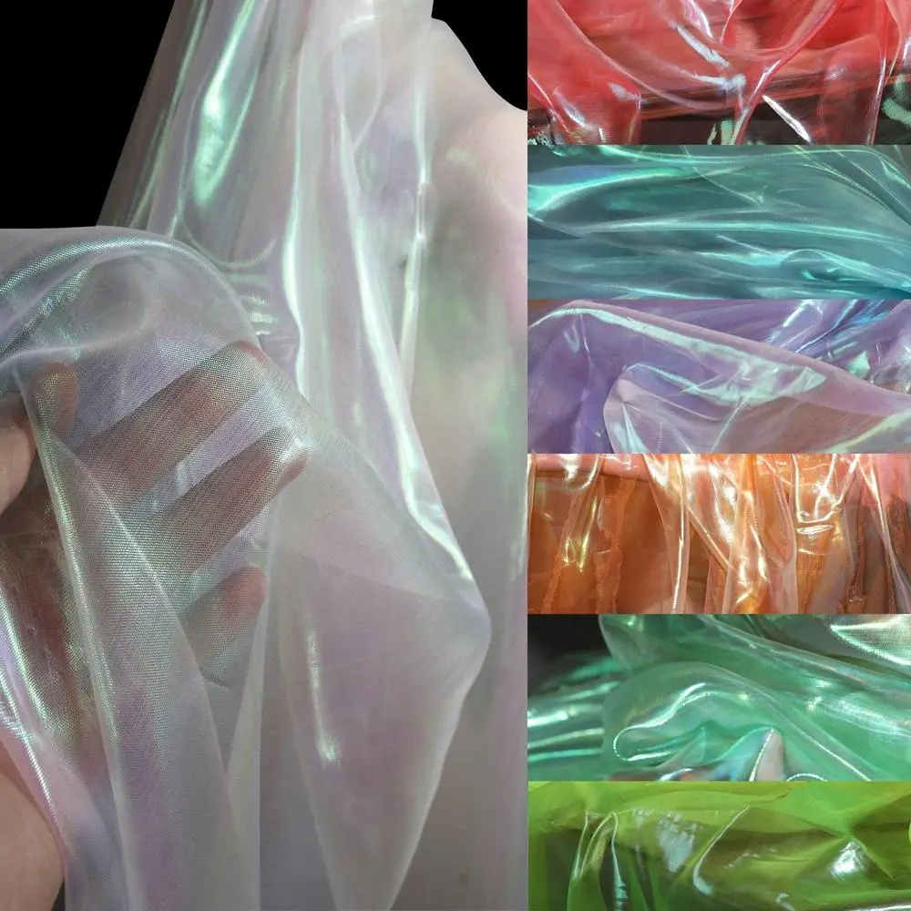 1Yard Mermaid Tulle Organza Fabric Backdrops DIY For Theme Wedding Tablecover Decor Party 150CM Wide