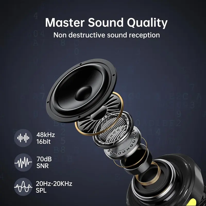 Wireless Lavalier Microphone, USB Rechargeable Wireless Microphone, Mini Microphone for Video Recording, Live Streaming Vlogging, YouTube, Audio 3