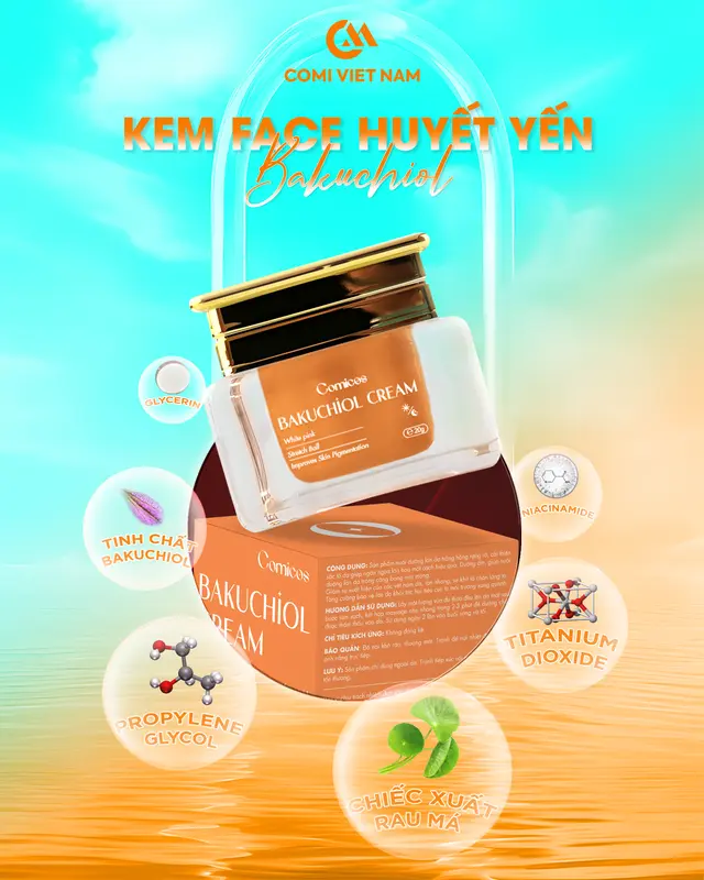 [Mua 1 Được 3 UPSIZE] Combo Peel Collagen Comi 4K(75Ml) + Serum B5 HA(20Ml) + Kem Face Huyết Yến Bakuchiol(20G) - Dưỡng trắng, Cấp ẩm, Giảm Thâm Nám. Skincare 4
