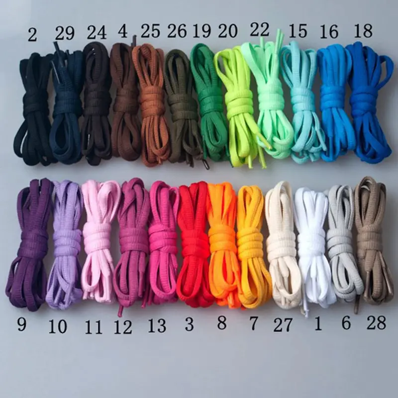 Homlux_120-140cm Dài Polyester Giày Đế Bằng Dây Giày Rộng 8 Mm Cho Giày Thể Thao Thông Thường Giày Sneaker Nhiều Màu Sắc 0