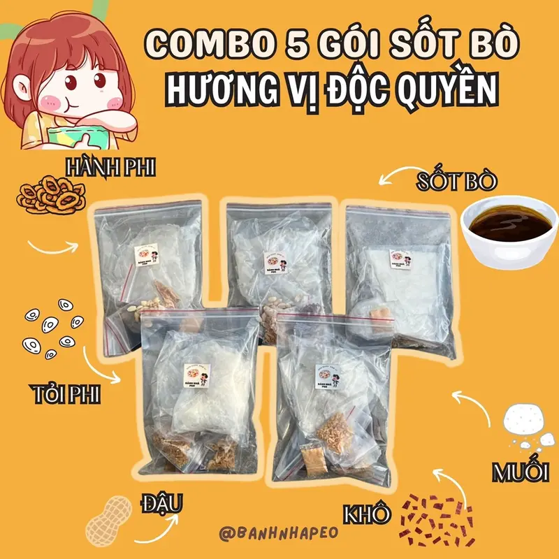 Combo ( Hương Sốt Bò )  bánh Tráng dẻo Phơi Sương Nhà Peo 0
