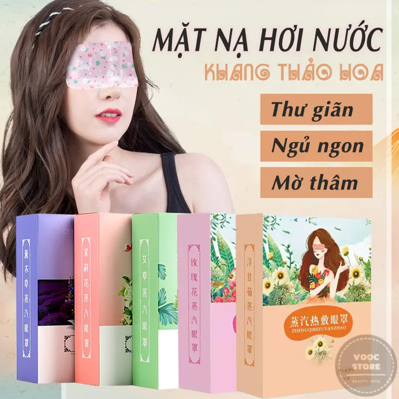 COMBO 10 Mặt Nạ Mắt Nóng Thư Giãn Giảm Bọng Mắt Quầng Thâm Mẫu Khang Thảo Hoa