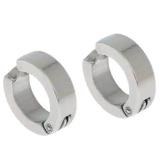 Tindik Jepit Titanium anting tanpa lubang hitam silver pria wanita piercing Anting Fake 3