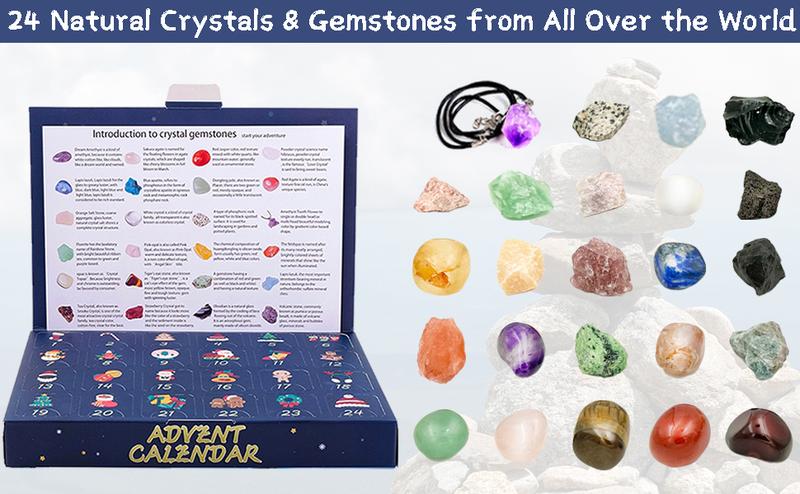 Product Introduction of PICKONA Crystal Advent Calendar 2024 for Kids - 24 Days Crystal Advent Calendar, Toy Advent Calendar 2024 With 24 Crystals, Countdown Advent Calendar For Girls Boys Women Men 0