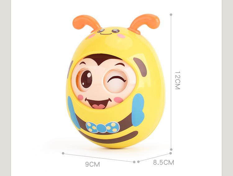 Product Introduction of Children's Nodding Winking Little Bee Roly-Poly Baby Soft Ear Teething Bell Soothing Rattle Roly-Poly 13