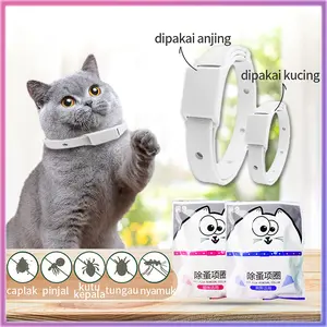 Kalung Anti Kutu Kucing Anjing Anti Serangga Pinjal Dapat Disesuaikan Aksesoris Hewan Peliharaan
