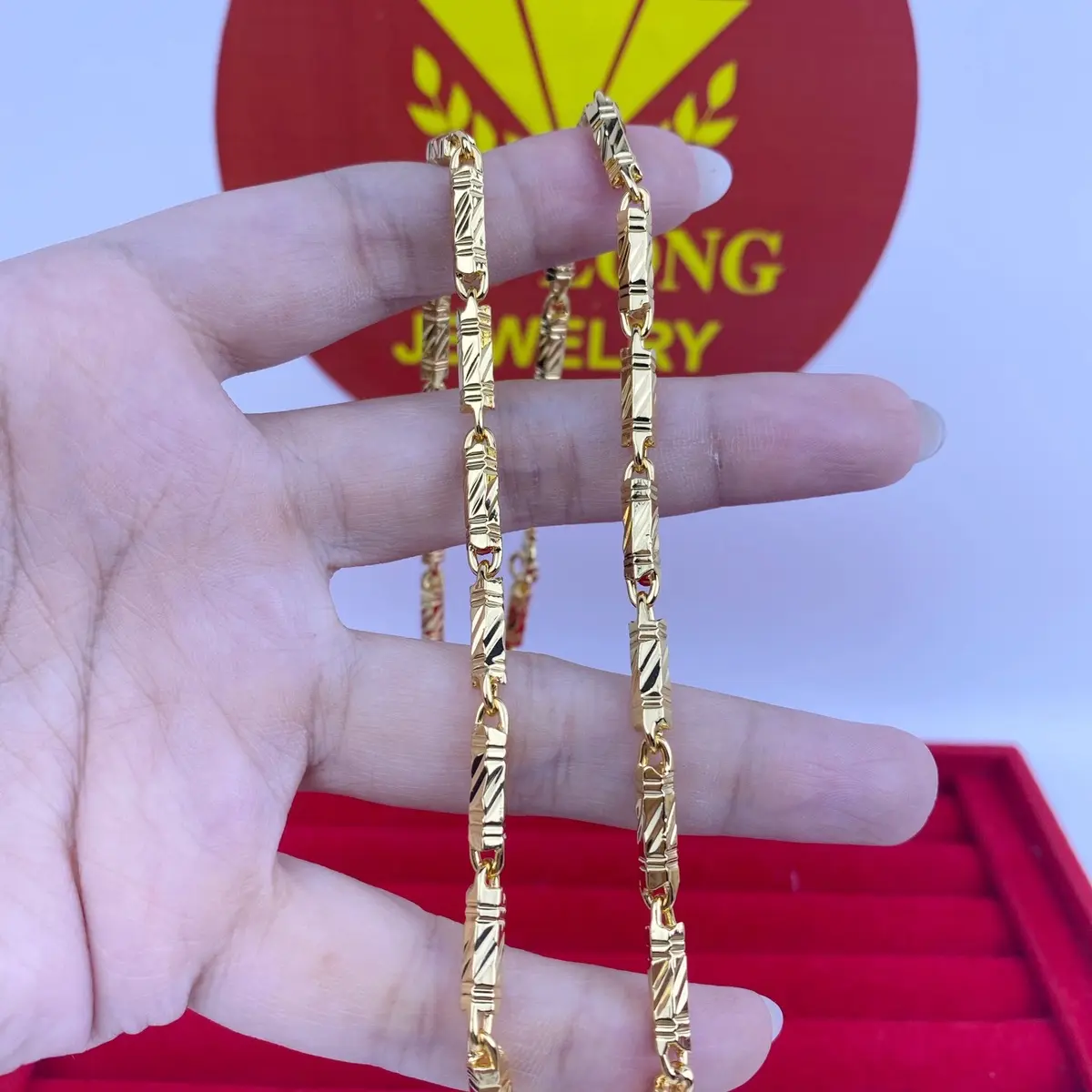 Dây chuyền nam ống trúc 50cm khoá tròn - Trang sức bảo long