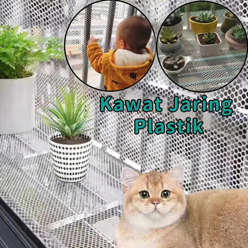 Vixplorn Kawat Jaring Plastik HDPE Bentuk/Safety Pets Net / Baby Plastic Safety Net/Kotak Hexagonal Per Meter Lebar/Jaringan Pelindung Balkon