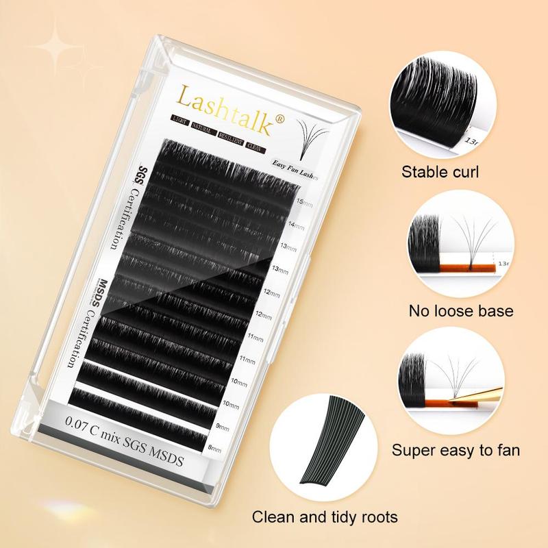 Individual False Eyelashes, 12 Rows/box Easy Fanning Eyelash Extension, Volumized False Eyelashes For Women And Girls Eye Makeup Enhancement 3