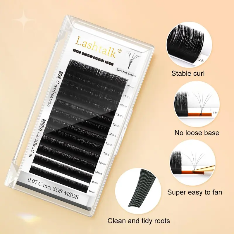 Individual False Eyelashes, 12 Rows/box Easy Fanning Eyelash Extension, Volumized False Eyelashes For Women And Girls Eye Makeup Enhancement 2