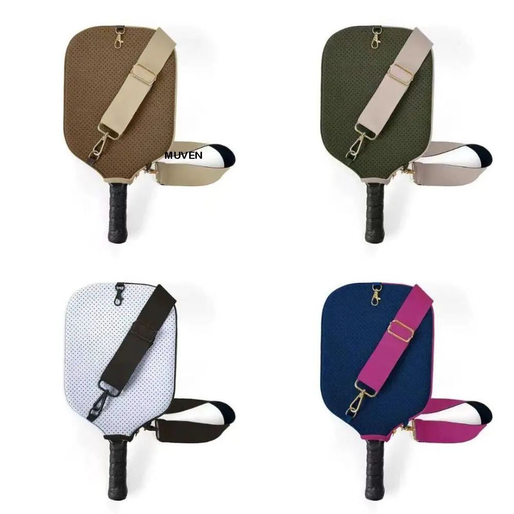 MUVEN Pickleball Accessories Neoprene Pickleball Racket Sleeve Zipper Holder Zipper Design Pickleball Paddle Covers Single Shoulder Strap Dust Cover Pick Case Protector Practice Training
