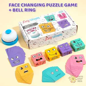 TAIYO Face Changing Puzzle Game Bell Ring Cube Susun Ekspresi Muka Ketangkasan Keterampilan Mainan Anak