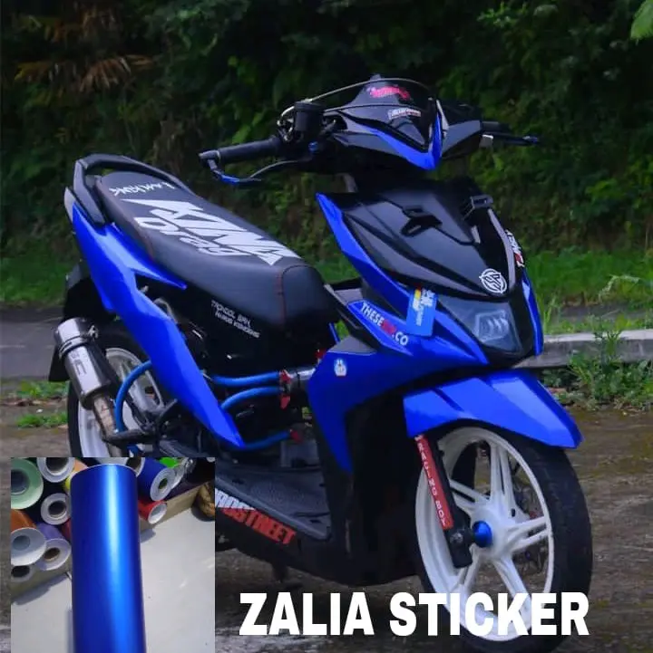 stiker skotlet motor biru candy metalik scotlit warn biru candy stiker blue kilap