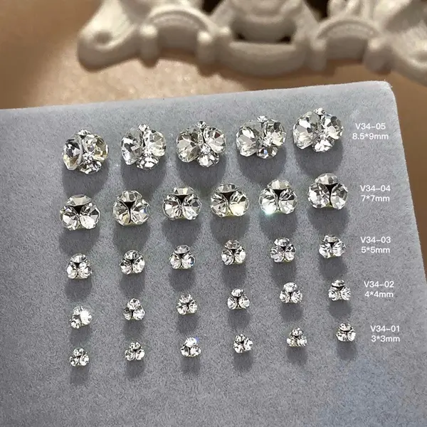 Túi 10 chùm đá chân nhọn, đá chụm TRẮNG (Túi) charm gắn móng làm nail