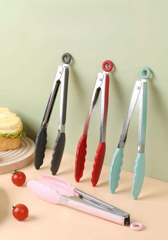 Product Introduction of Silicone Kitchen Food Tongs – Heat-Resistant Stainless Steel Cooking Tongs for BBQ, Bread, Steak, and Grilling 1