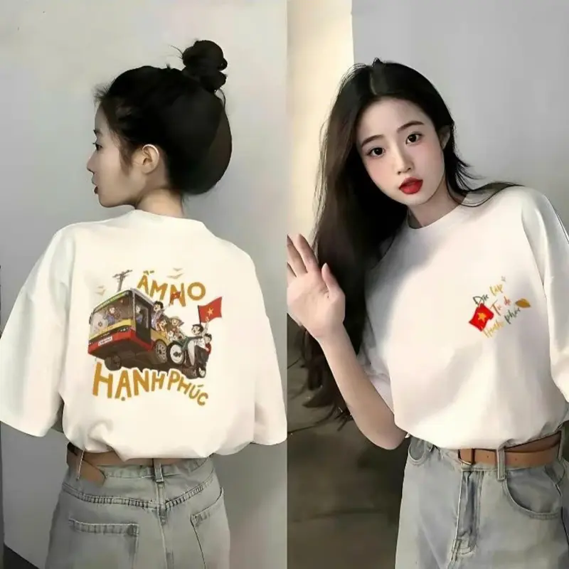 Áo thun yêu nước hình in ẤM NO HẠNH PHÚC sắc nét chất cotton 4 chiều thoáng mát, đủ size - Áo gia đình Nhân Uniform 2