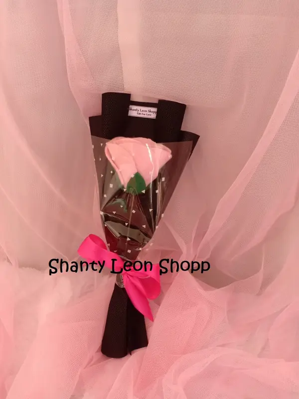 Single Flowers / Buket Wisuda rose MAWAR MAGENTA murah (bungkus hitam) 2