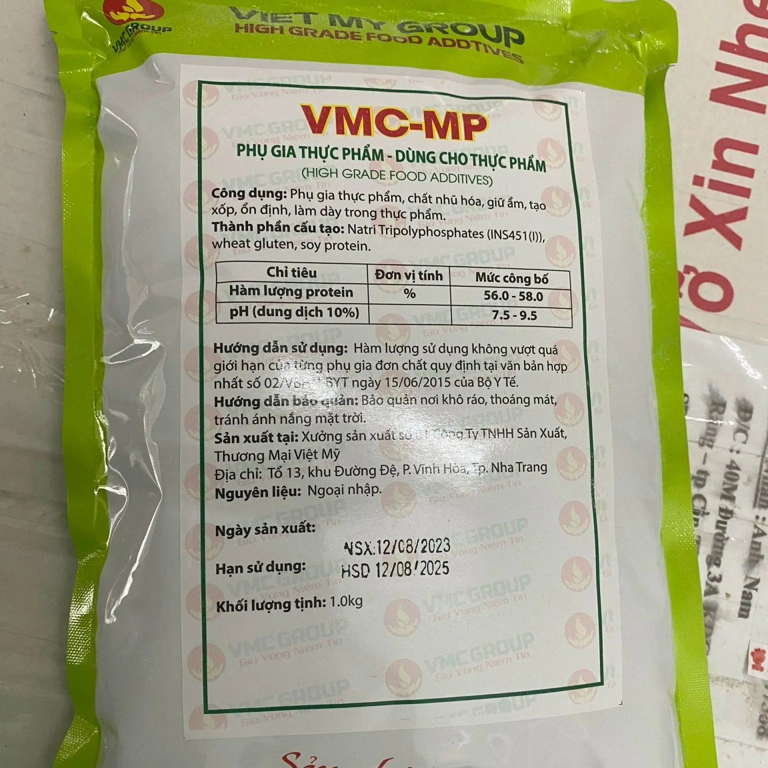 VMC MP - PHỤ GIA TẠO GIÒN DAI VÀ TĂNG KẾT DÍNH CHO GIÒ CHẢ