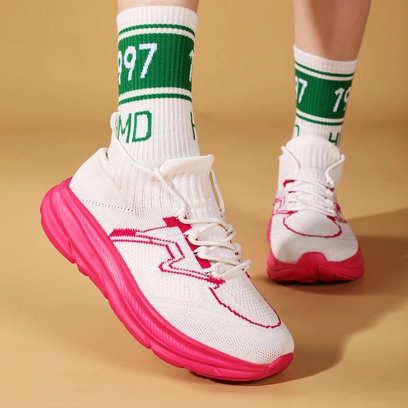 Custom Men Casual Sports Sneakers Sock Mesh Breathable Blank Chunky Height Increasing Running Walking Shoes for Women Trainers Runner_voghion.com