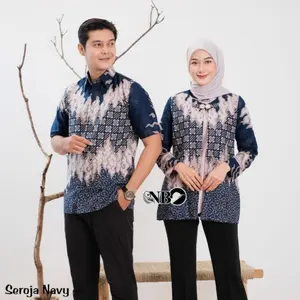 Atasan Blouse Batik Wanita Modern Terbaru Lengan Panjang  Bahan Katun M L XL XXL