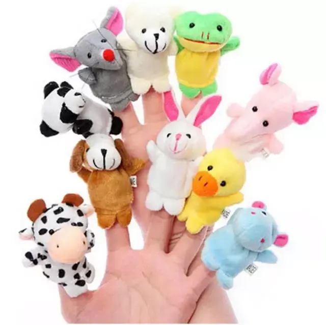 Mainan Anak Boneka Jari Tangan Finger Puppet 10 Karakter Hewan Binatang Kain Rasfur Lembut - 7 cm